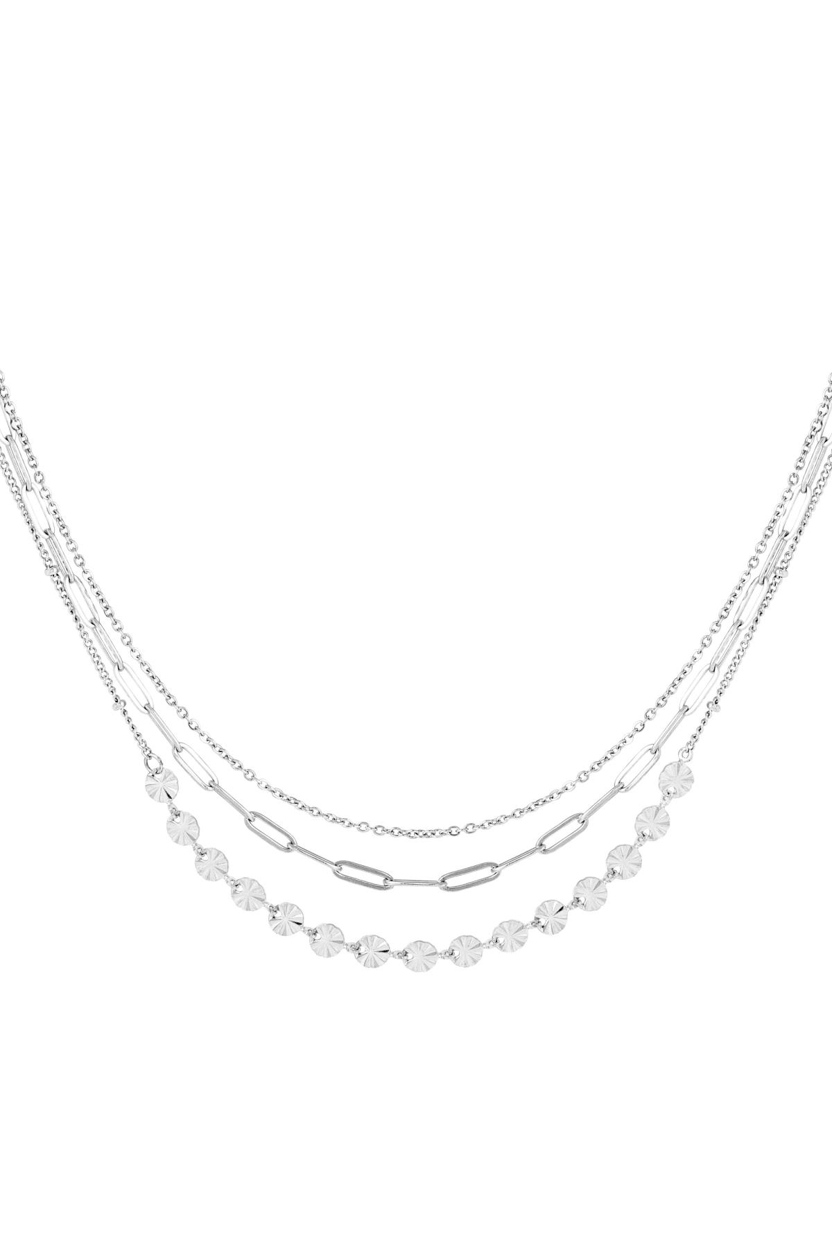 Collana 3 strati Silver Stainless Steel