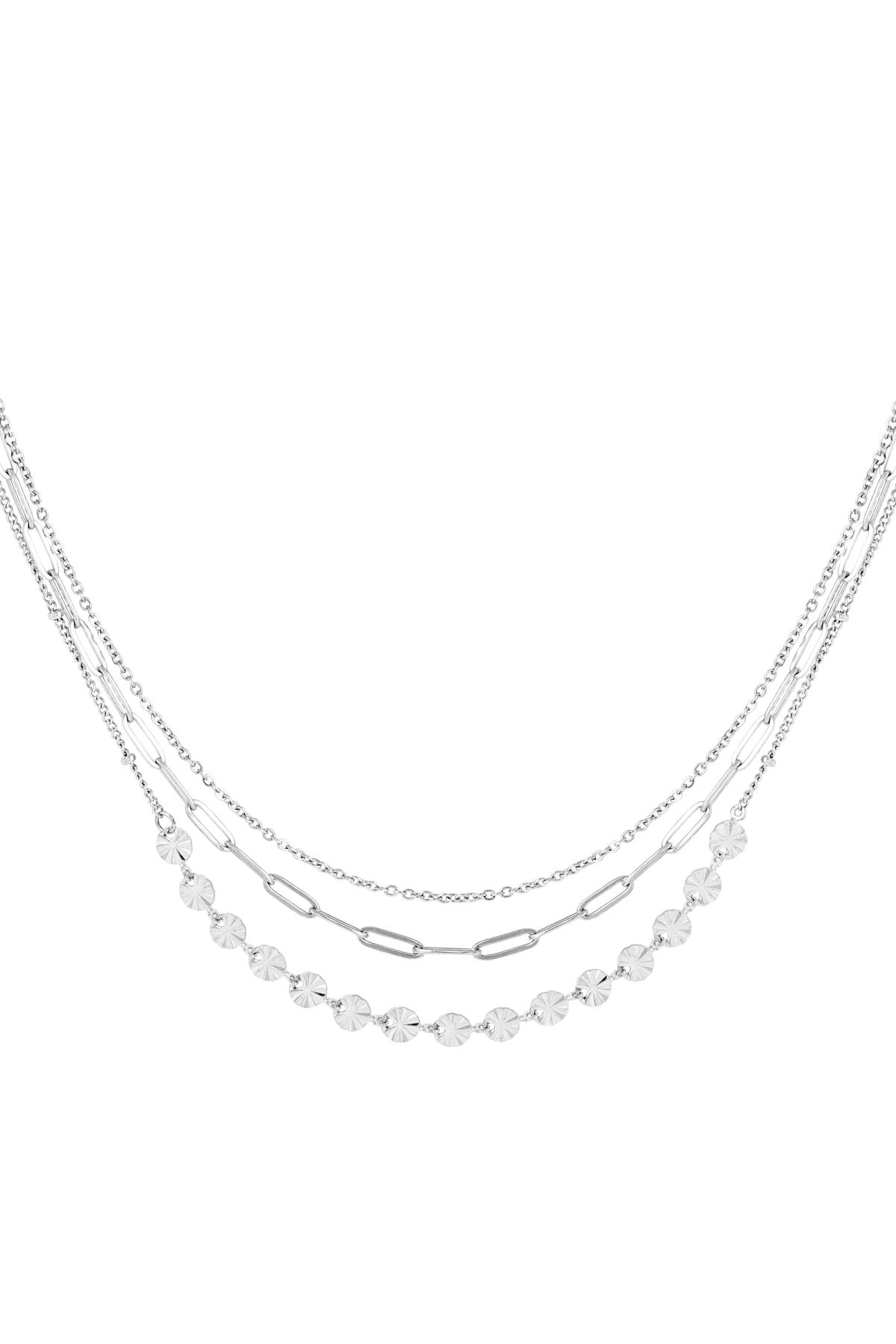 Necklace 3 layers Silver Color Stainless Steel 2