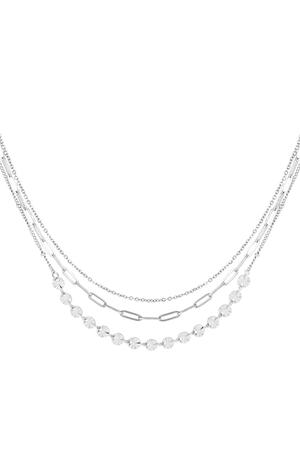 Halskette 3 Schichten Silber Edelstahl h5 