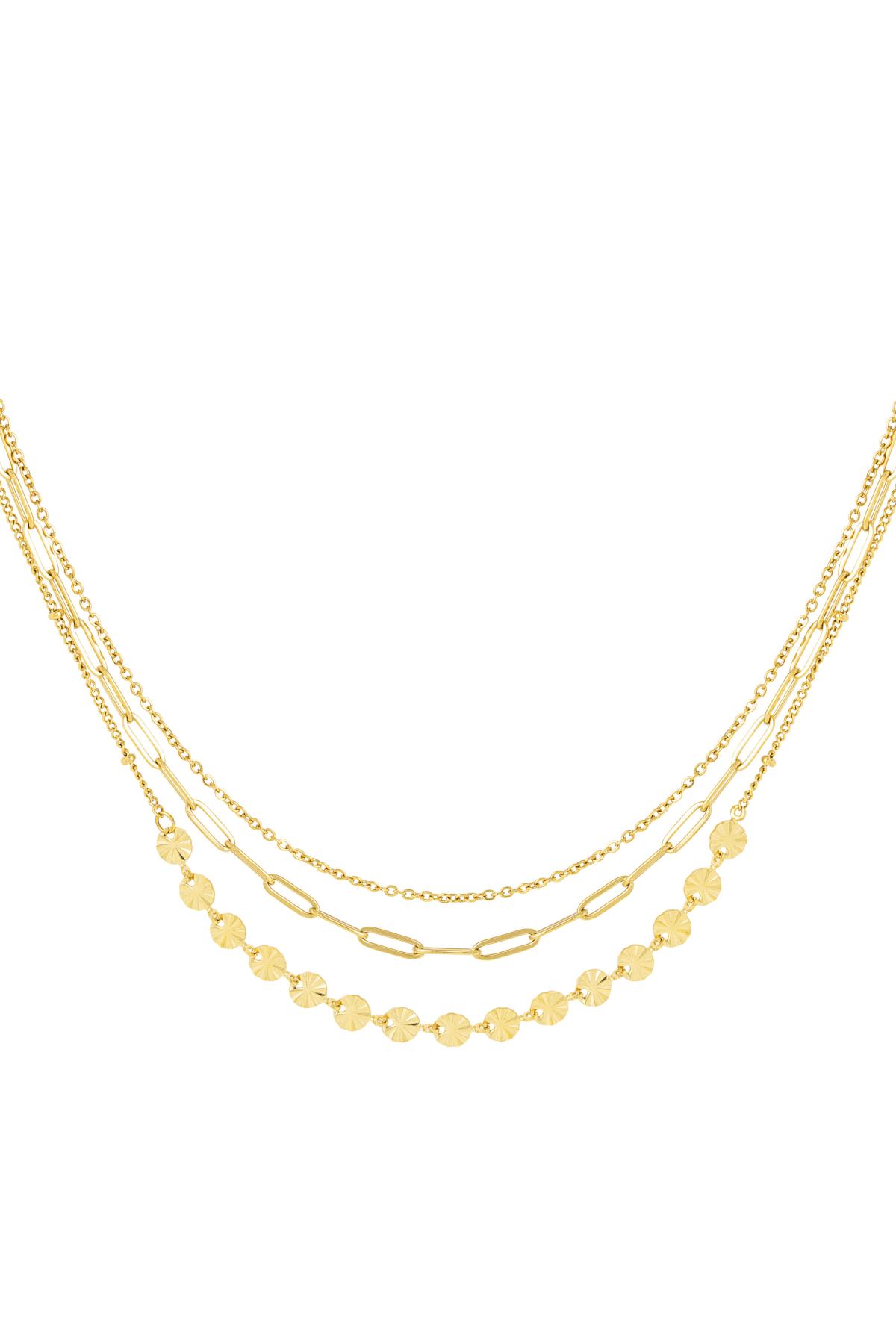 Necklace 3 layers Gold Stainless Steel