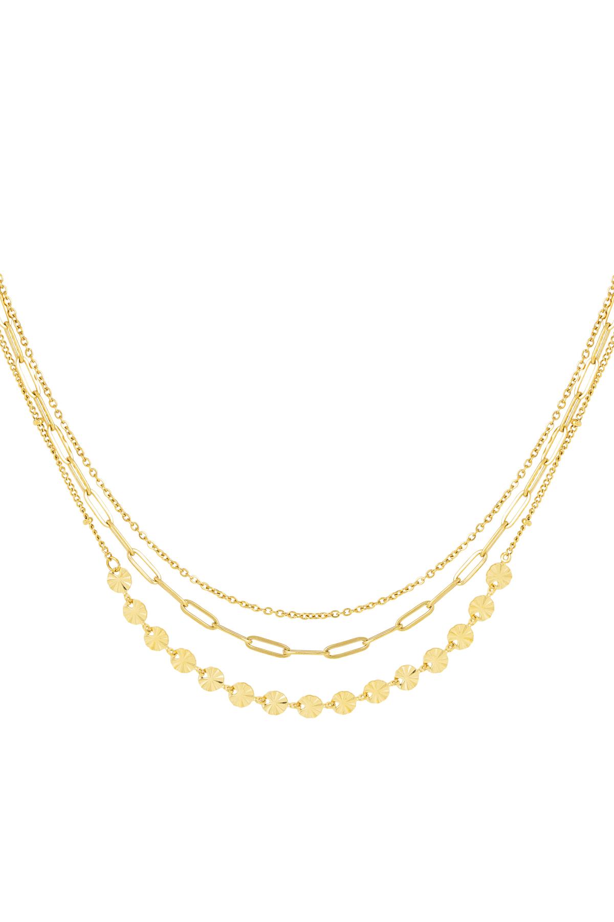 Necklace 3 layers Gold Color Stainless Steel 2