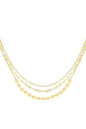 Collana 3 strati Gold Stainless Steel h5 