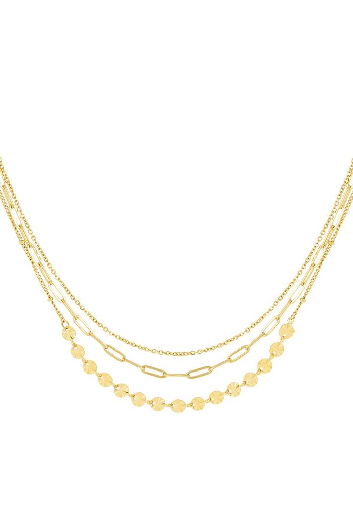 Necklace 3 layers Gold Stainless Steel 