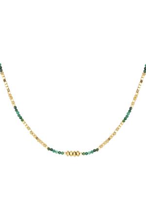 Necklace basic stones Green & Gold Hematite h5 