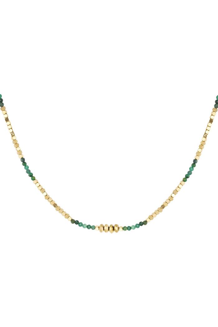 Necklace basic stones Green & Gold Hematite 