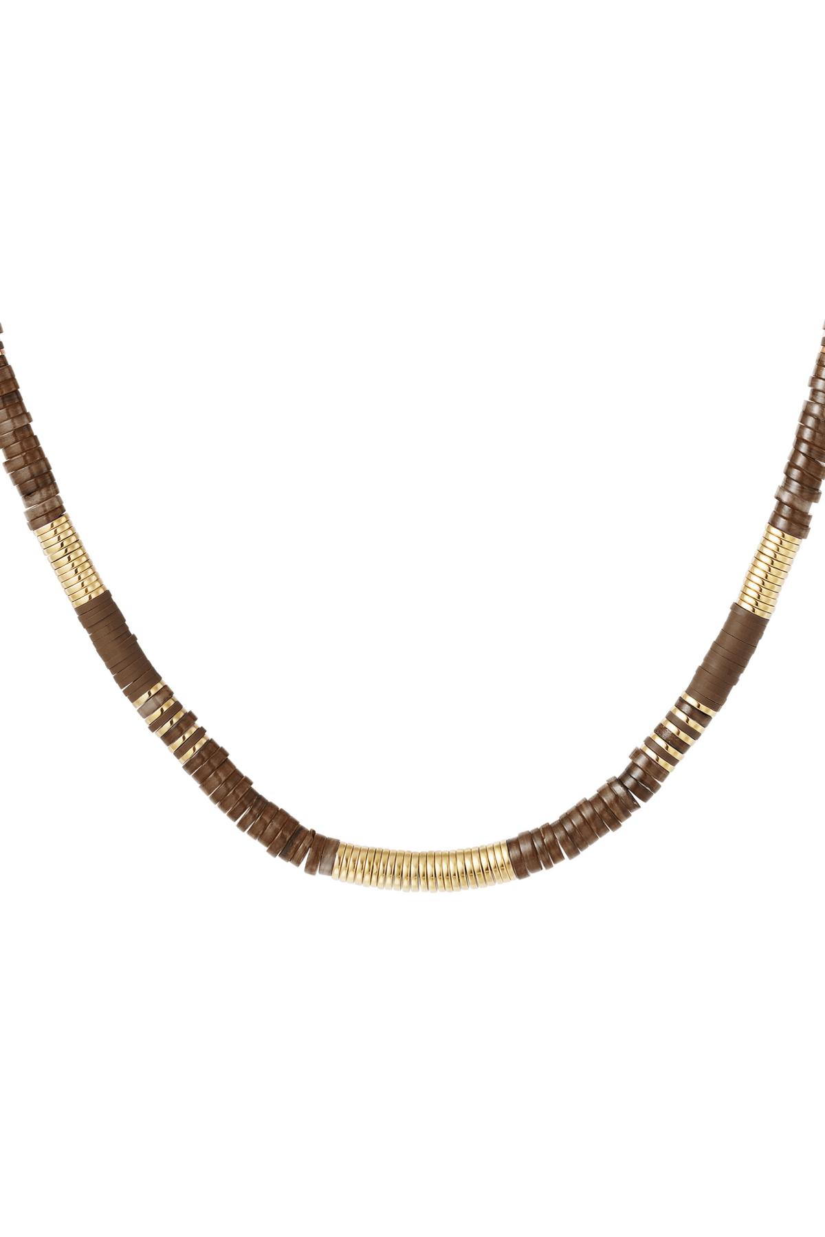 Halskette verschiedene Perlen Beige &amp; Gold polymer clay