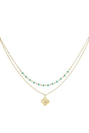 Clover Necklace Gold Stainless Steel h5 