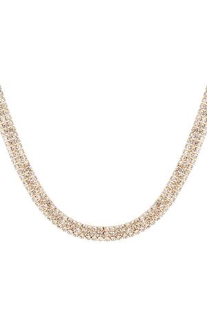 Halskette mit festlichen Strasssteinen - Holiday essentials Gold Kupfer h5 