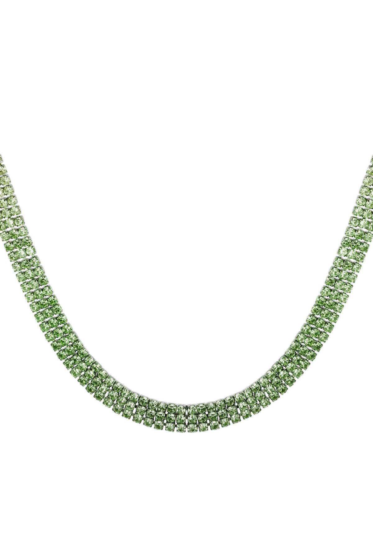 Halskette mit festlichen Strasssteinen - Holiday essentials Grün & Silber Kupfer h5 