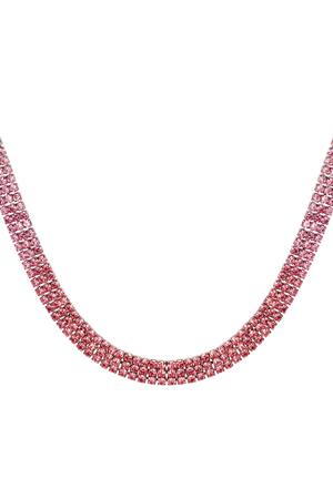 Halskette mit festlichen Strasssteinen - Holiday essentials Fuchsia Kupfer h5 