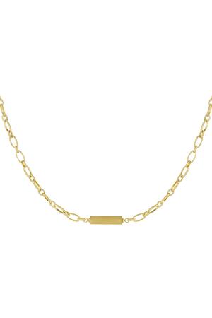 Link chain with charm Gold Stainless Steel h5 