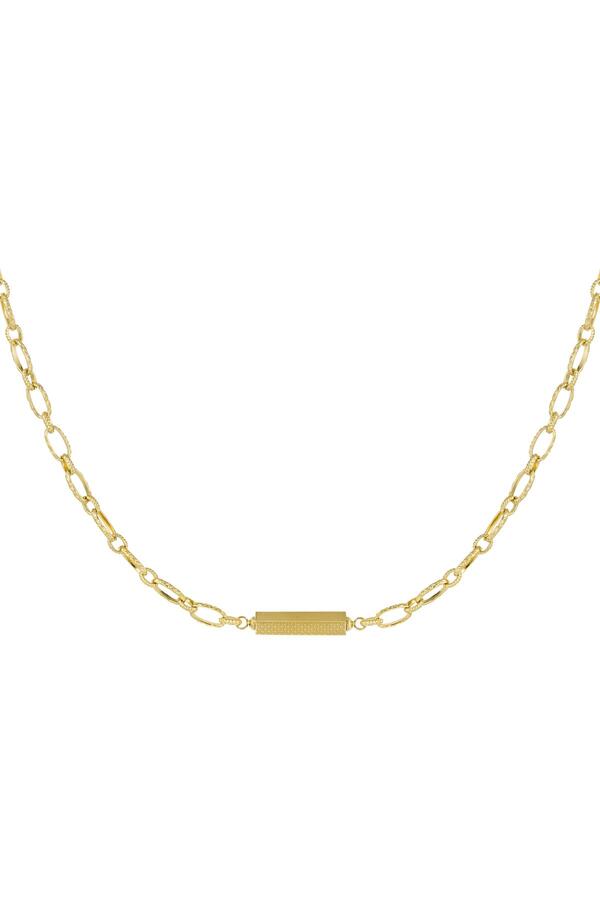 Link chain with charm Gold Stainless Steel