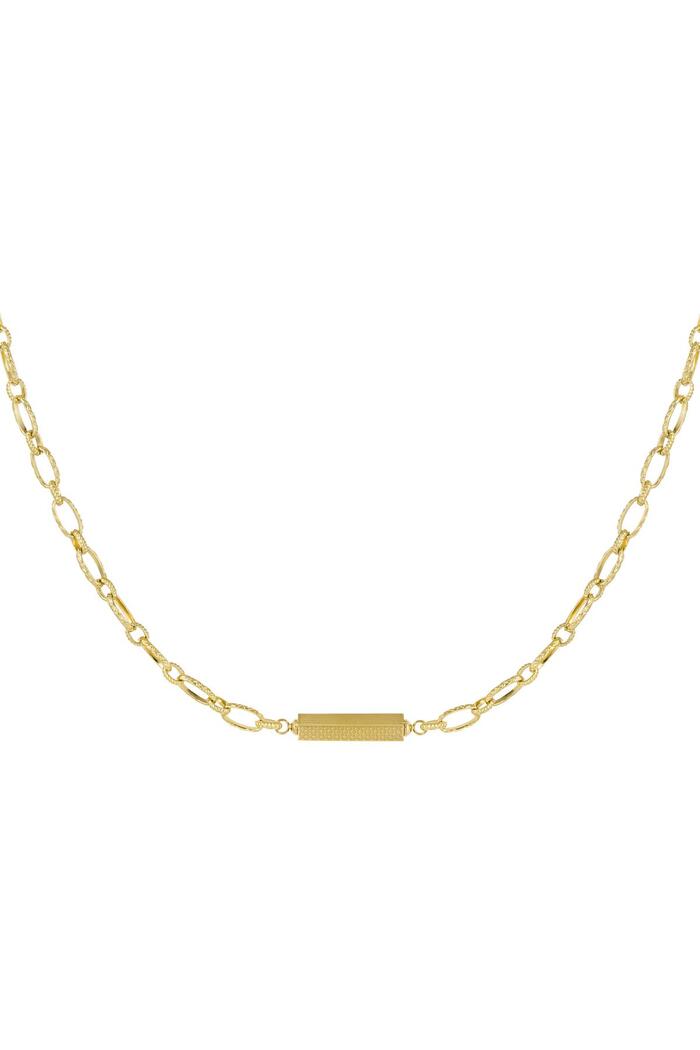 Link chain with charm Gold Stainless Steel 