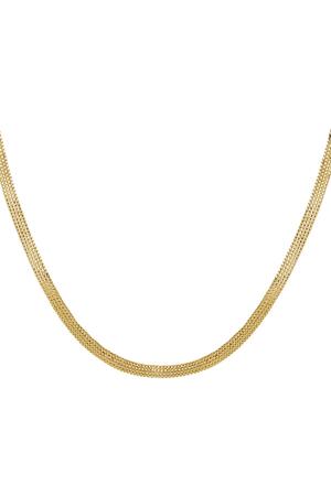 Flat stainless steel chain Gold h5 