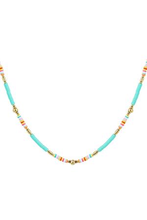 Beaded necklace cheerful Turquoise Hematite h5 