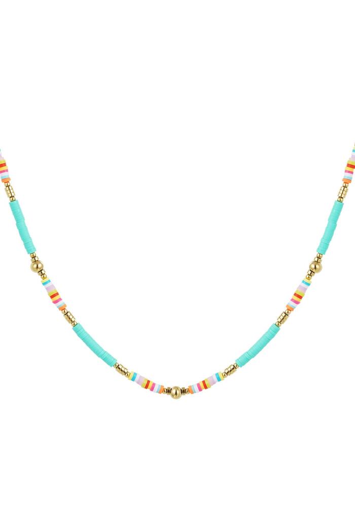 Beaded necklace cheerful Turquoise Hematite 