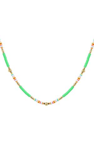 Beaded necklace cheerful Green & Gold Hematite h5 