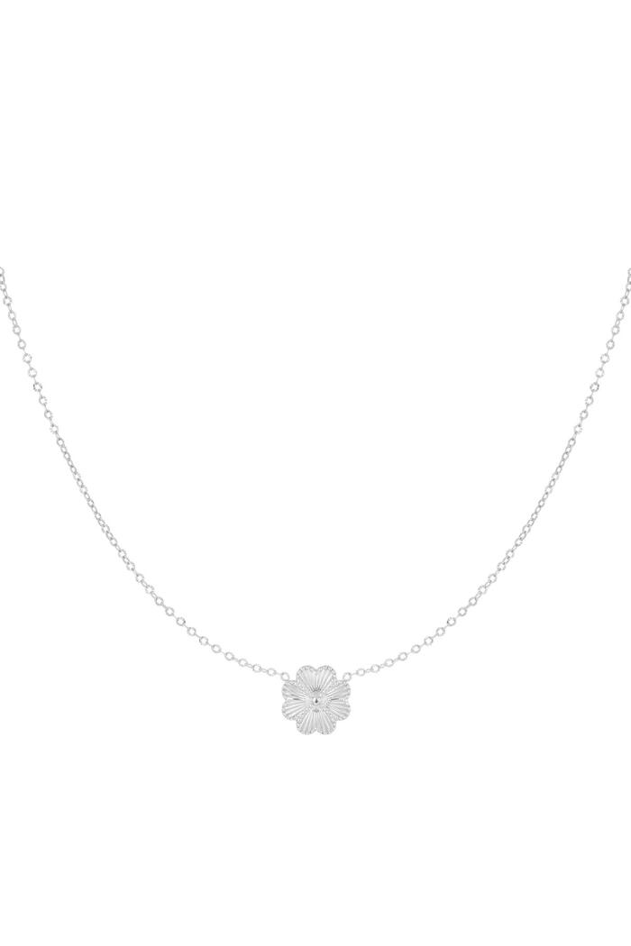 Necklace flower Silver Stainless Steel 