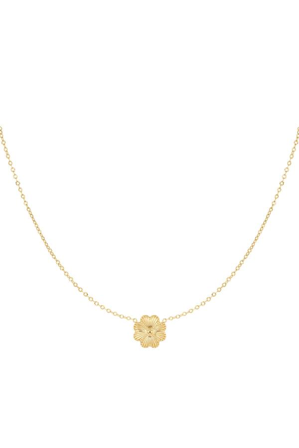 Necklace flower Gold Stainless Steel