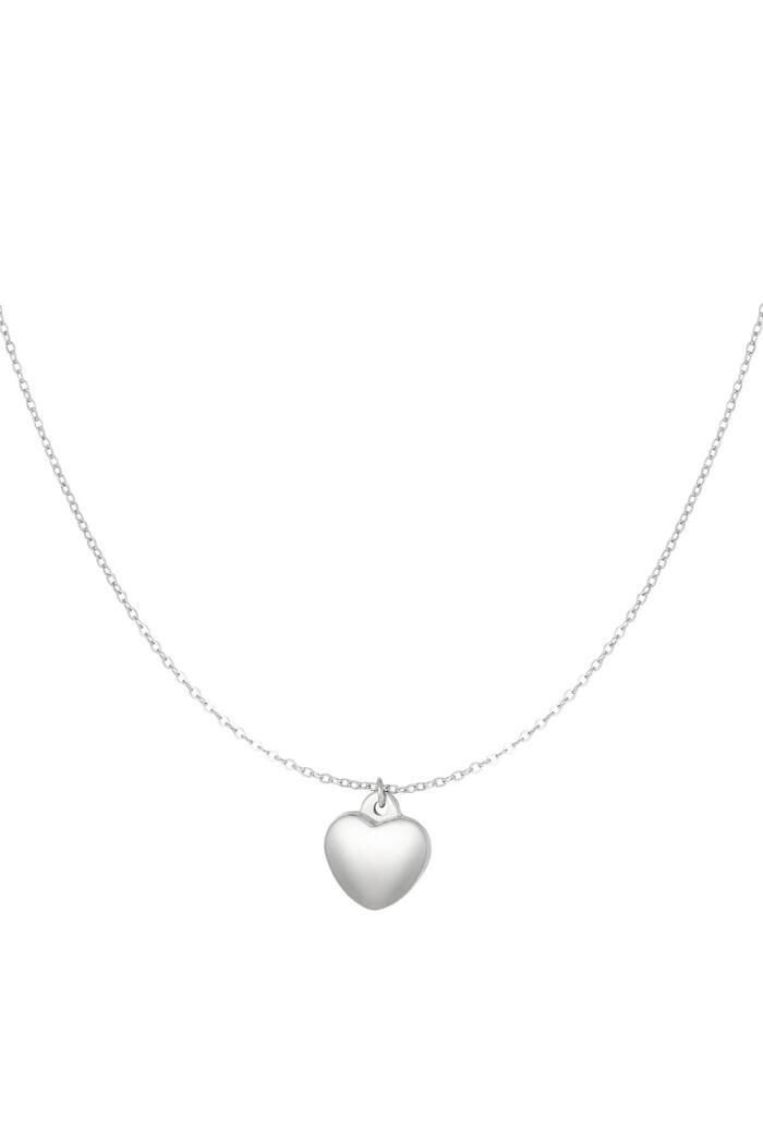 Halskette mit Herz Silber Edelstahl 