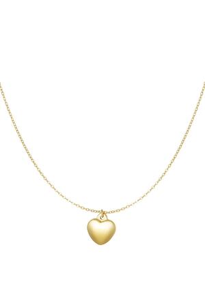 Necklace with heart Gold Stainless Steel h5 