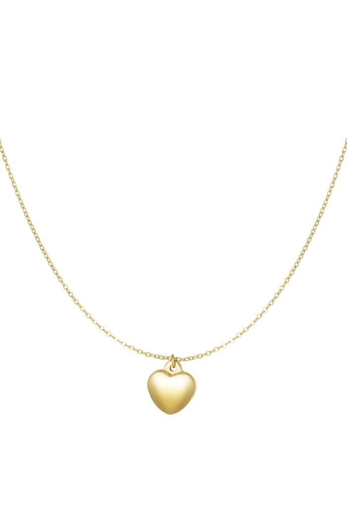 Collana con cuore Gold Stainless Steel 