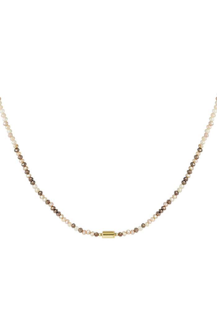 Halskette Mini-Perlen Beige Kristall 
