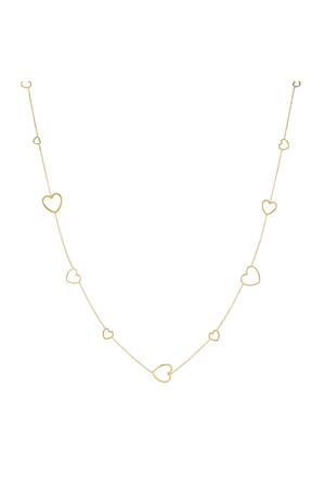 Long chain hearts Gold Stainless Steel h5 
