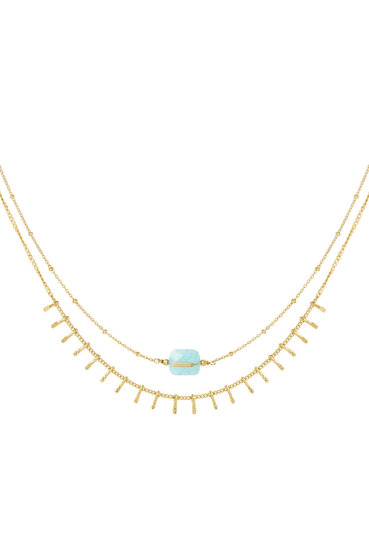 Necklace with details - Natural stone collection Turquoise & Gold h5 
