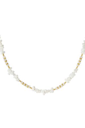 Necklace different beads - Natural stones collection White gold h5 