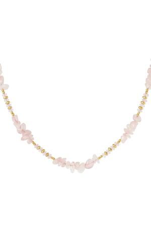 Necklace different beads - Natural stones collection Pink & Gold h5 