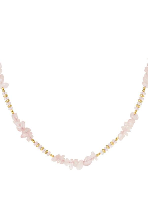 Necklace different beads - Natural stones collection Pink & Gold
