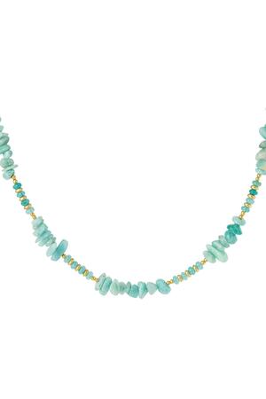 Collier différentes perles - Collection pierres naturelles Turquoise & Or Stone h5 