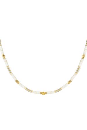 Necklace cheerful beads - Natural stones collection White gold h5 