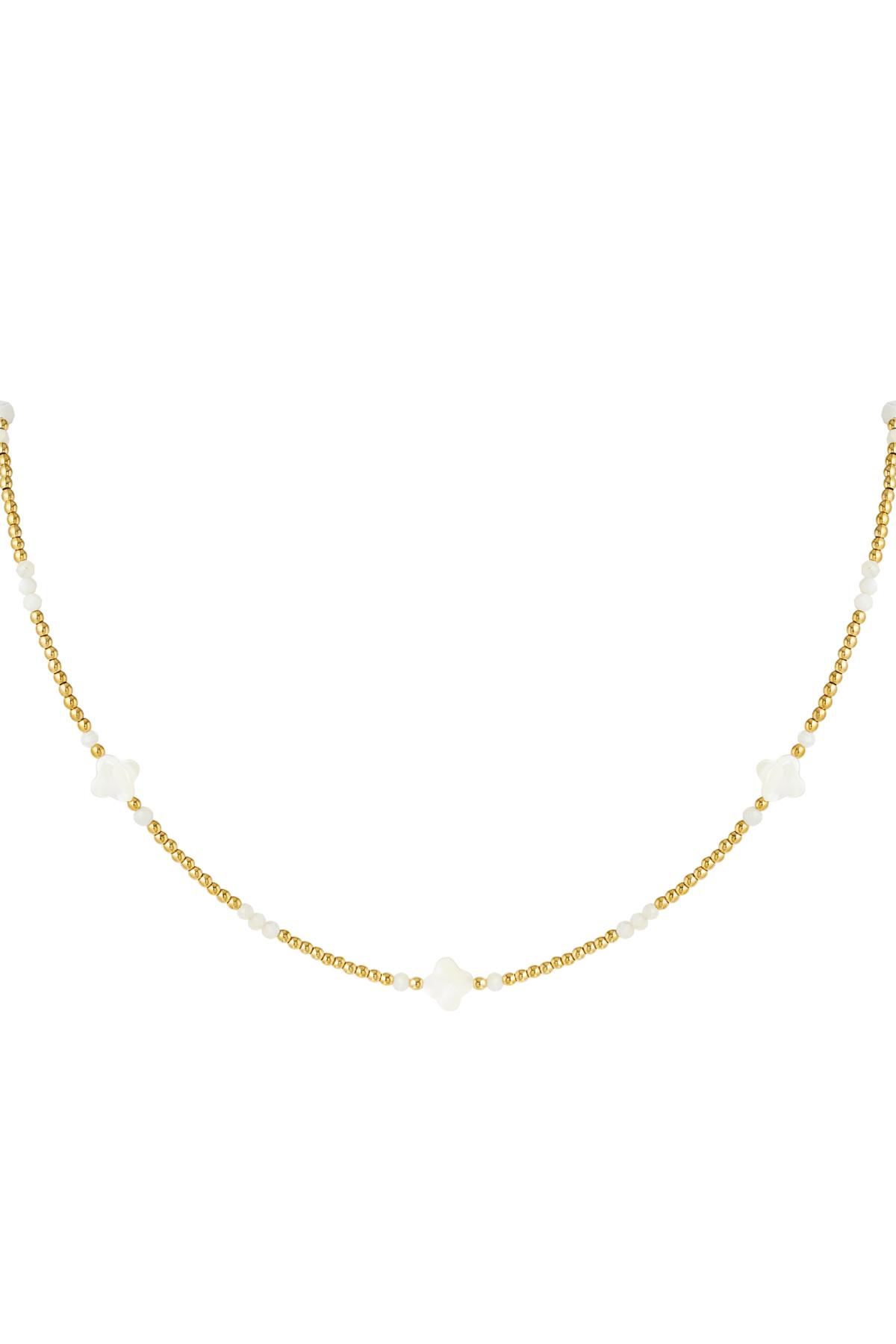 Perlenkette Kleeblatt - Kollektion Natursteine Gold Hämatit