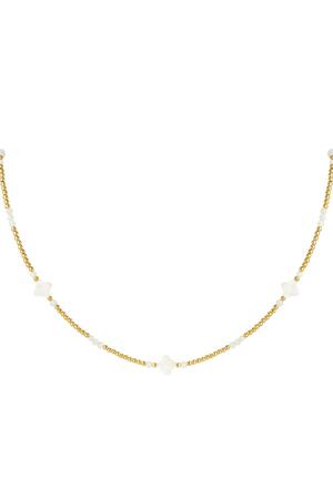 Perlenkette Kleeblatt - Kollektion Natursteine Gold Hämatit h5 
