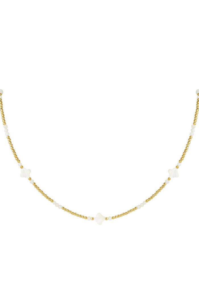 Perlenkette Kleeblatt - Kollektion Natursteine Gold Hämatit 