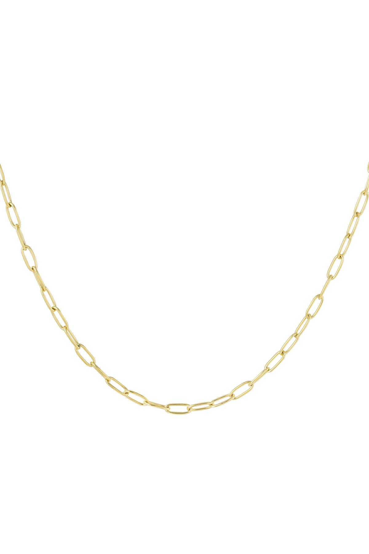 Link chain basic Gold Color Stainless Steel