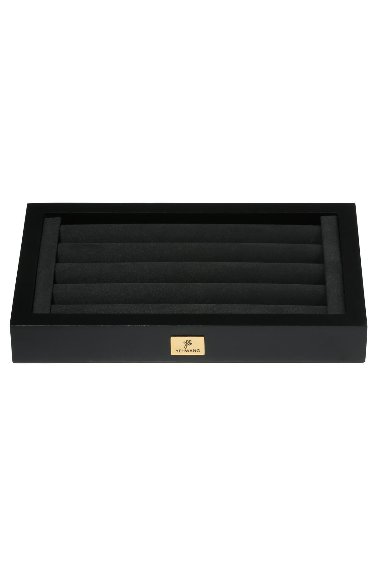 Display 20 Rings Black & Gold Color Polyester 2