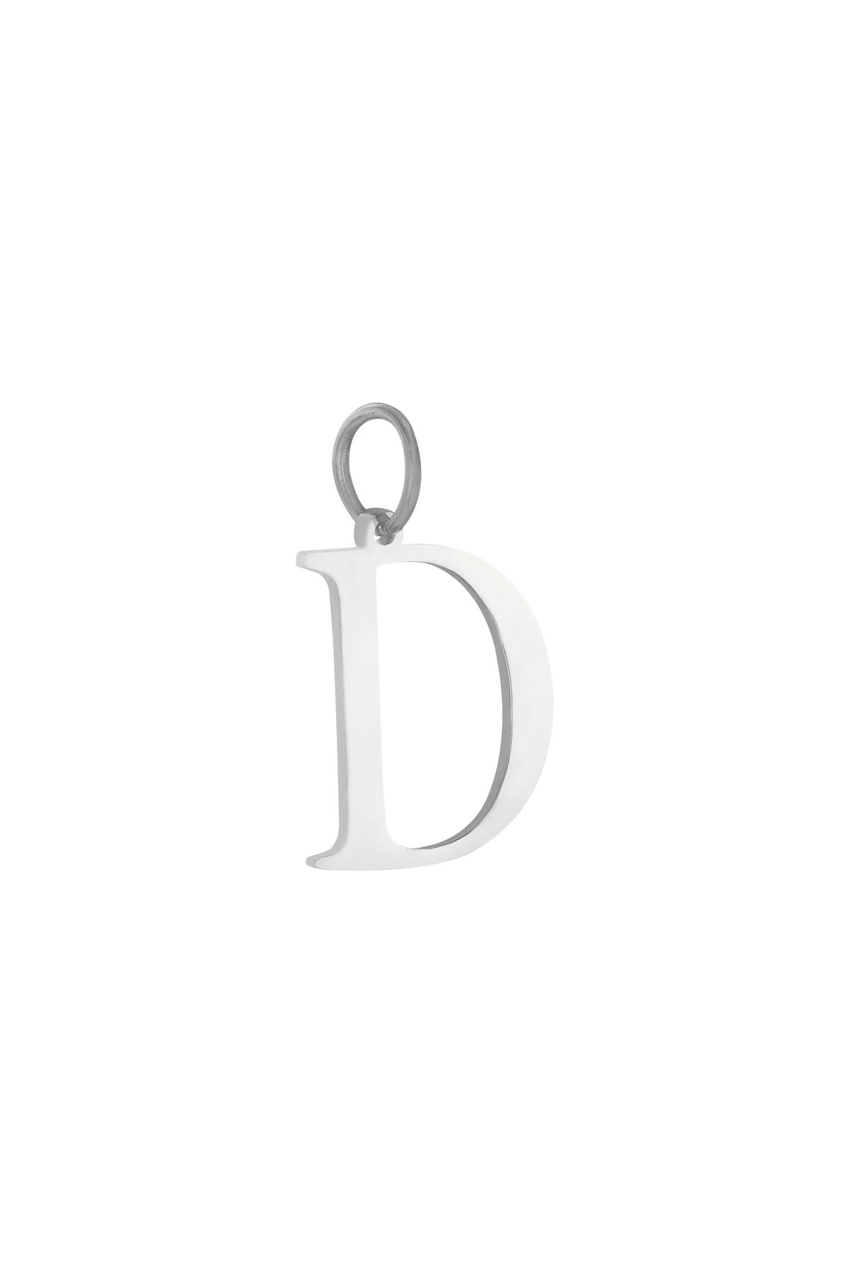 Charm D Silver Stainless Steel 