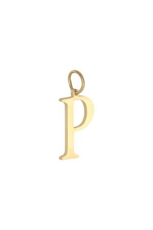 Charm P Gold Stainless Steel h5 