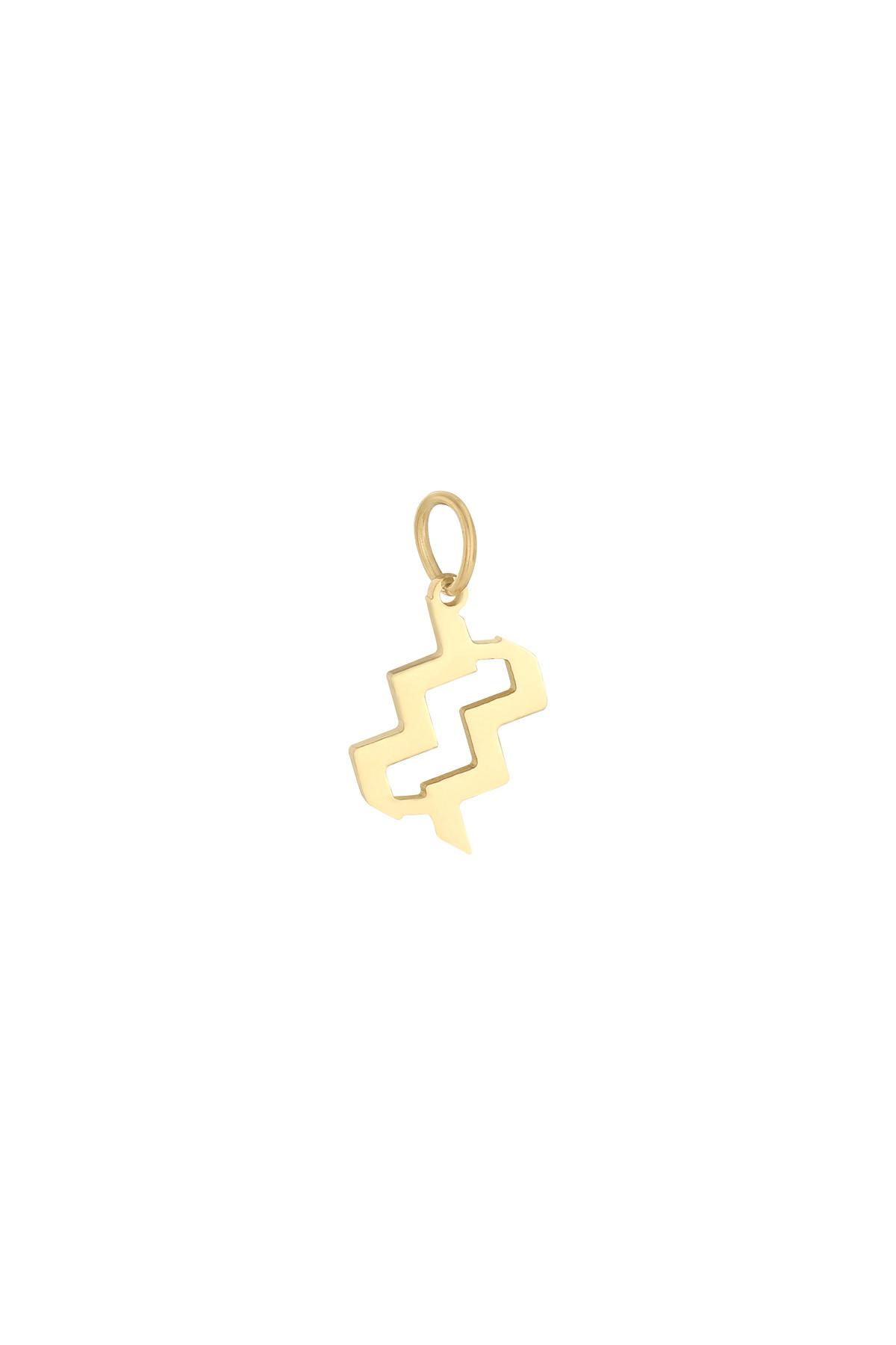 Gold / Charm Zodiac Aquarius Gold Stainless Steel Picture10