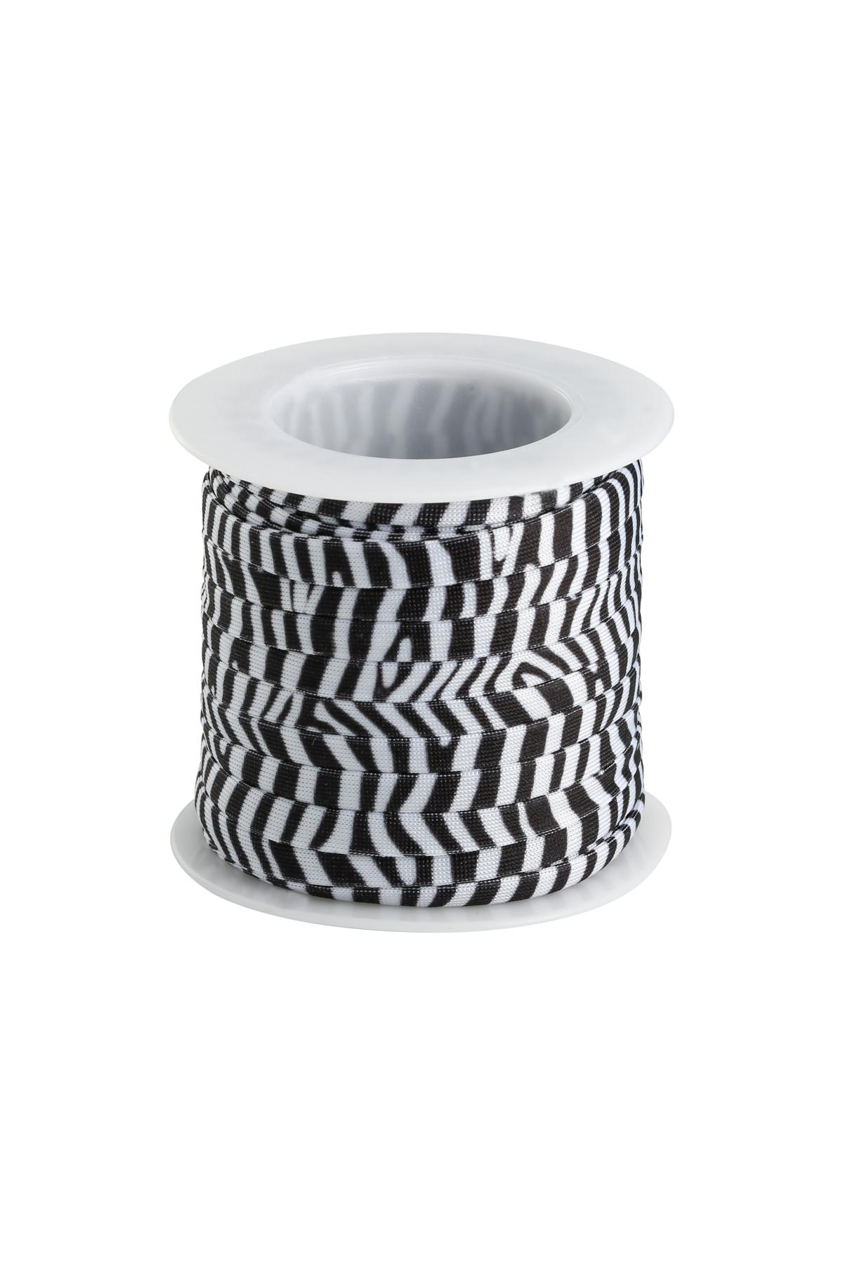 Bande élastique DIY Zebra - 6MM Noir Polyester