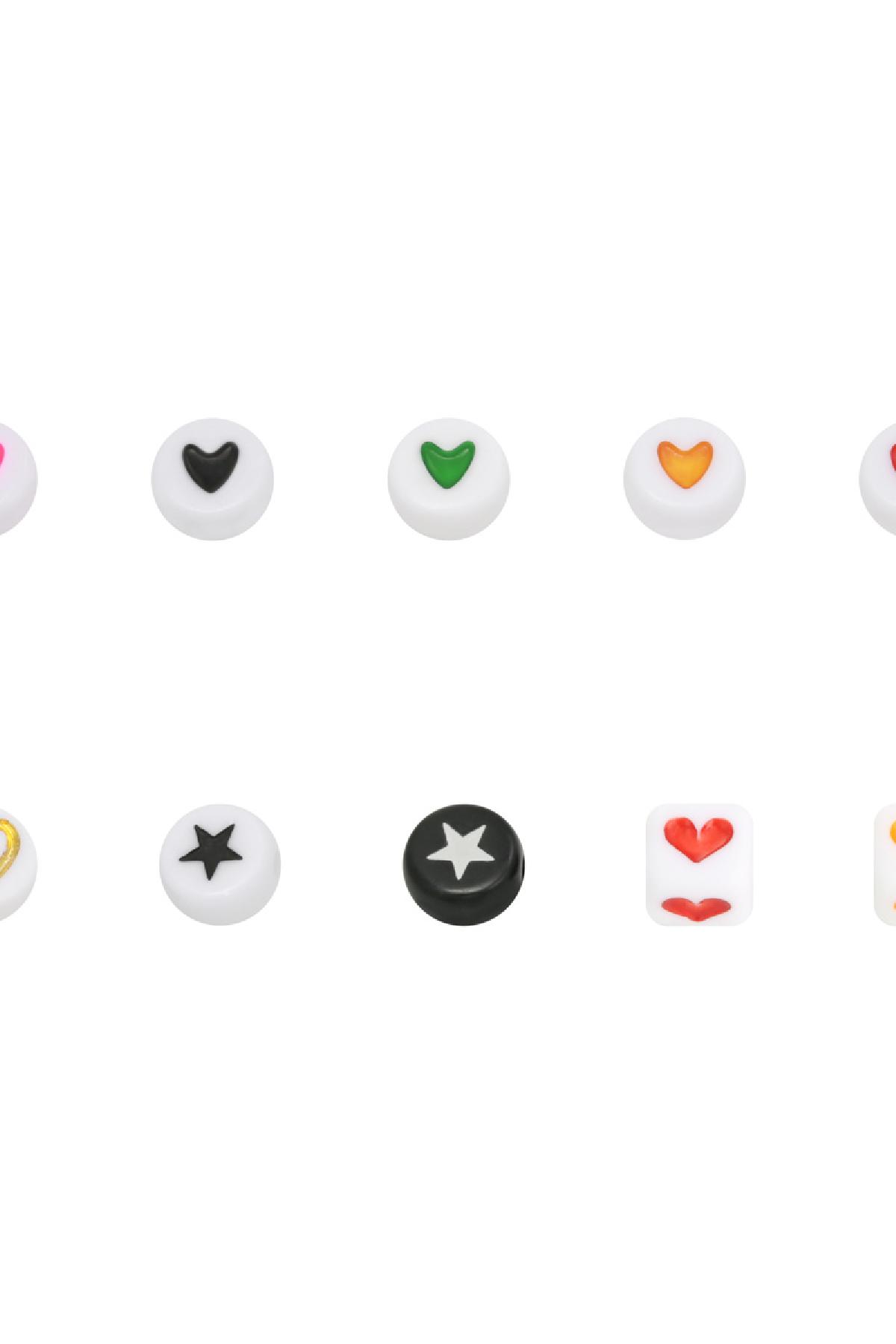 Cuentas DIY Heart - 6MM Amarillo Plástico Imagen3