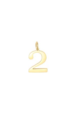 DIY Charm Digits Gold - 2 Goud Stainless Steel h5 