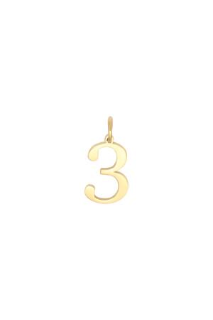 DIY Charm Digits Gold - 3 Goud Stainless Steel h5 