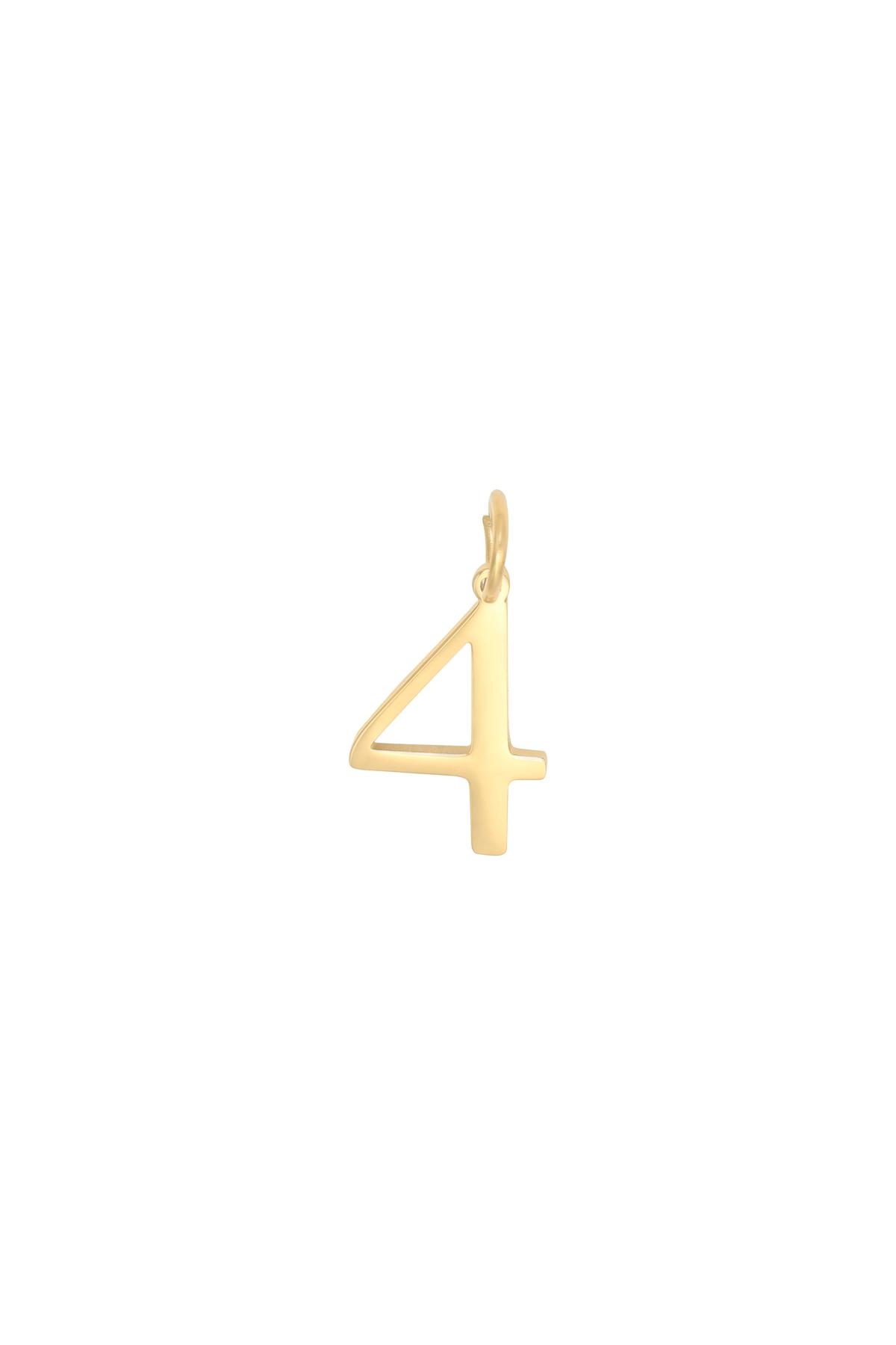 DIY Charm Digits Gold - 4 Goud Stainless Steel