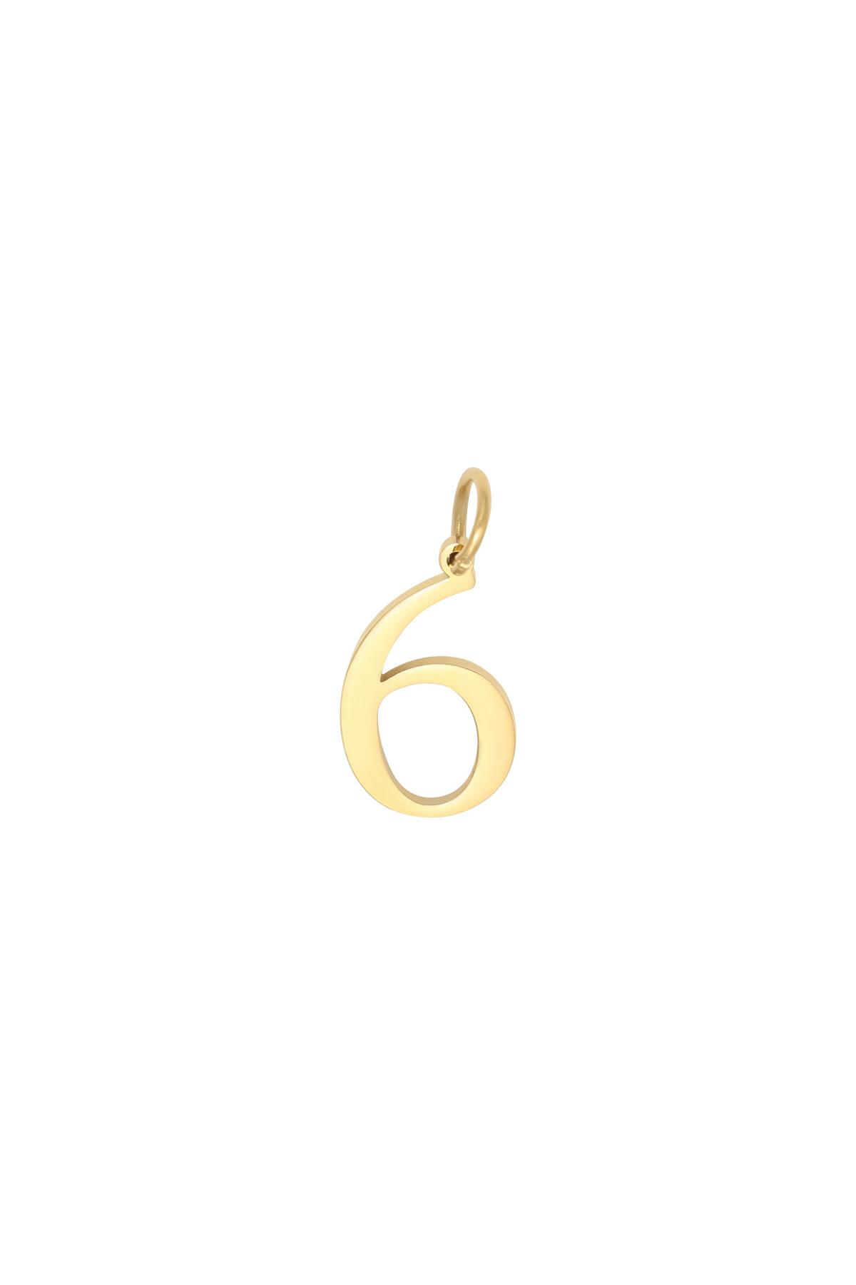 Gold / DIY Charm Digits Gold - 6 Stainless Steel Picture2