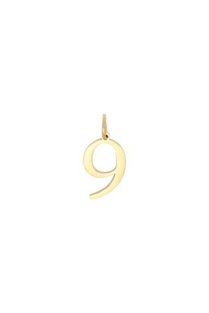 DIY Charm Digits Gold - 9 Goud Stainless Steel h5 
