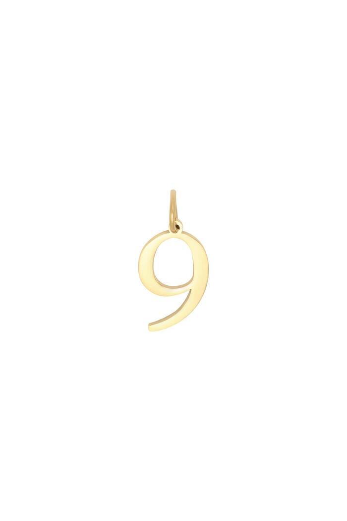 DIY Charm Digits Gold - 9 Goud Stainless Steel 